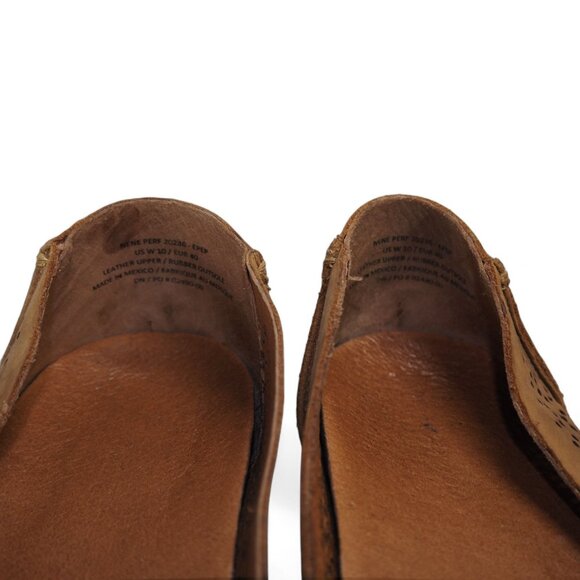 OluKai Nene Perforated Slip-on Mary Jane Flats Women's 10 Tan Leather - Picture 10 of 11